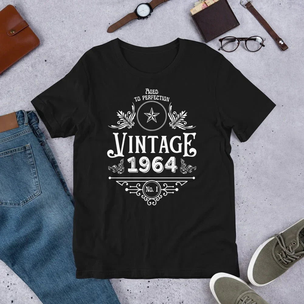 1964-vintage-61st-birthday-t-shirt-aged-to-perfection-premium-gift-tee-142975 - Jessie's Art Shop