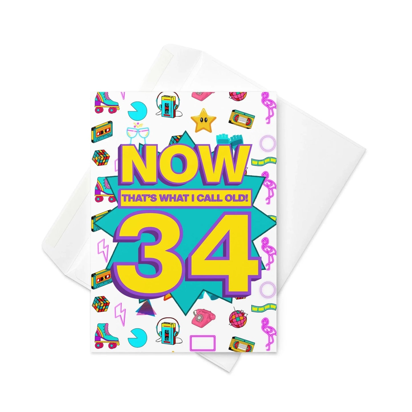 34th Birthday Card | Now That's What I Call Old! | Premium A5 - Jessie's Art Shop