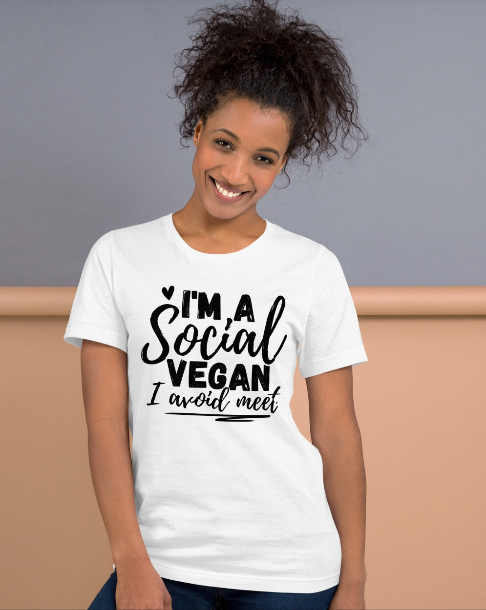 Funny Introvert Social Vegan T-shirt | I avoid meet | Premium tee