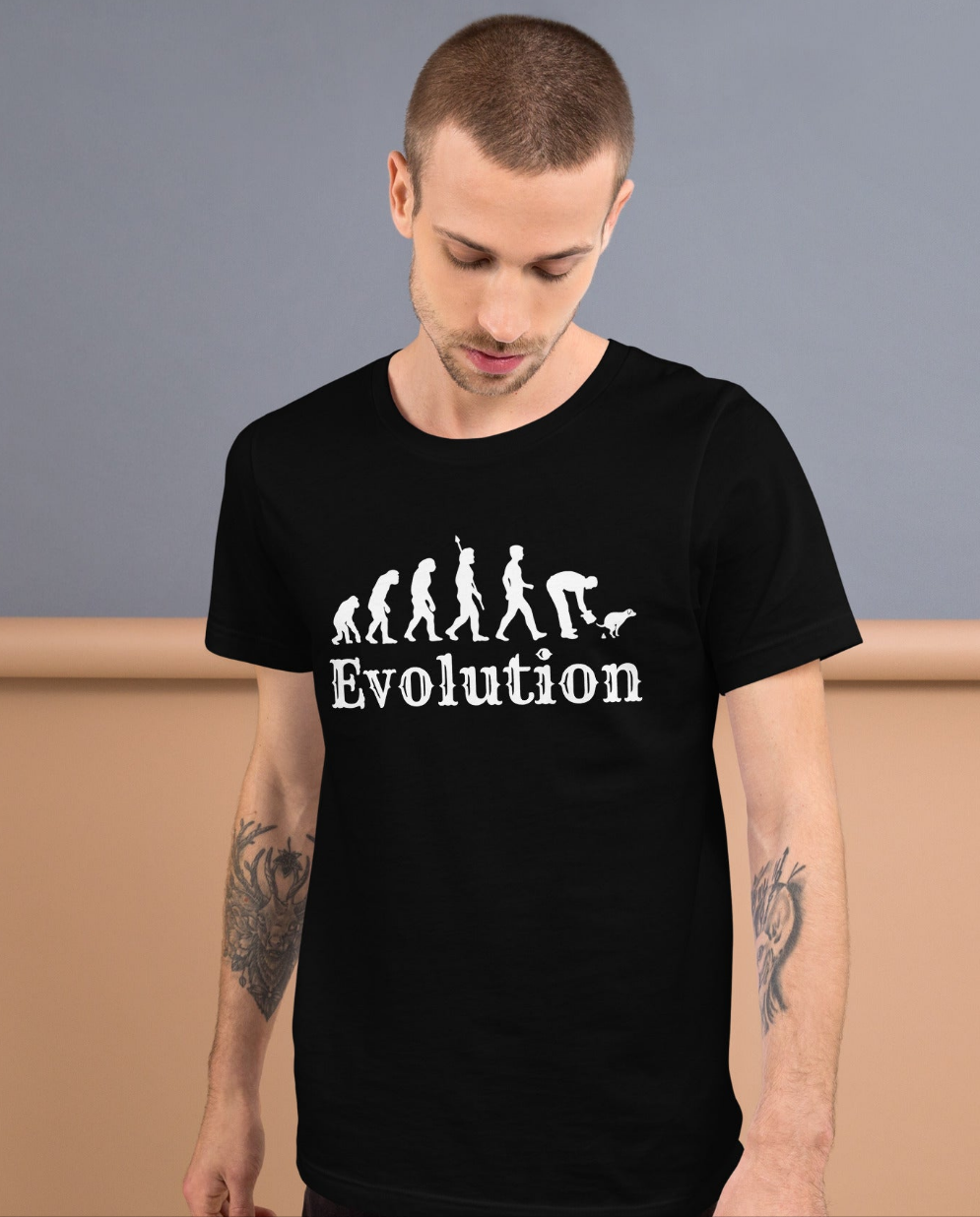 Dog Owner Evolution T-Shirt | Poop Pickup Humour | Premium Eco Tee - Jessie's Art Shop