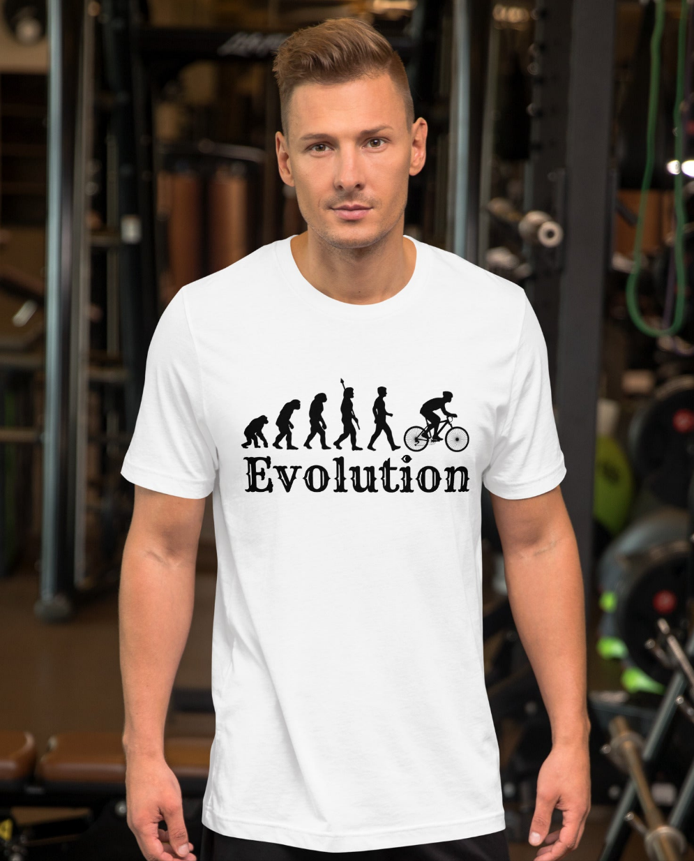 Cyclist Evolution T-Shirt | Bicycle Science Design | Premium Eco Tee - Jessie's Art Shop