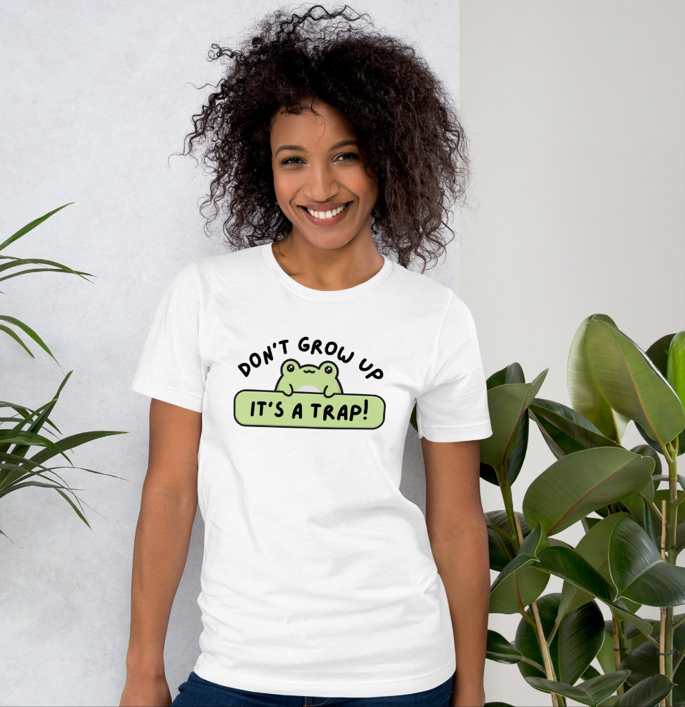Don't Grow Up Frog T-Shirt | Cute Funny Quote | Premium Eco Tee