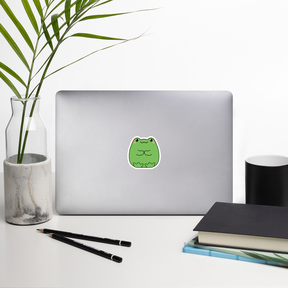 Kawaii Frog Sticker | Cute Japanese Style | Eco-Friendly Vinyl - Jessie's Art Shop