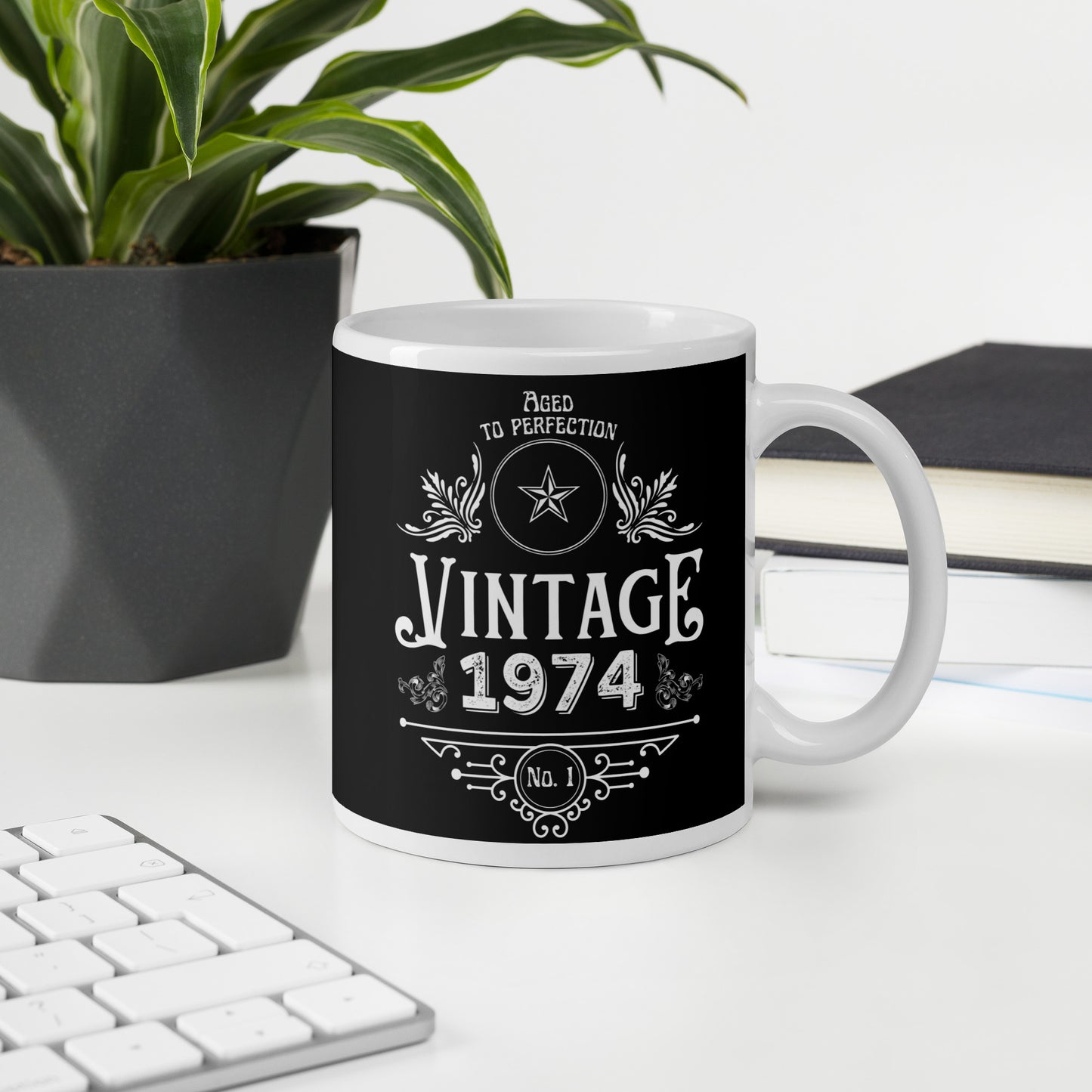 Vintage 1974 50th Birthday Mug | Eco Friendly Cup - Jessie's Art Shop