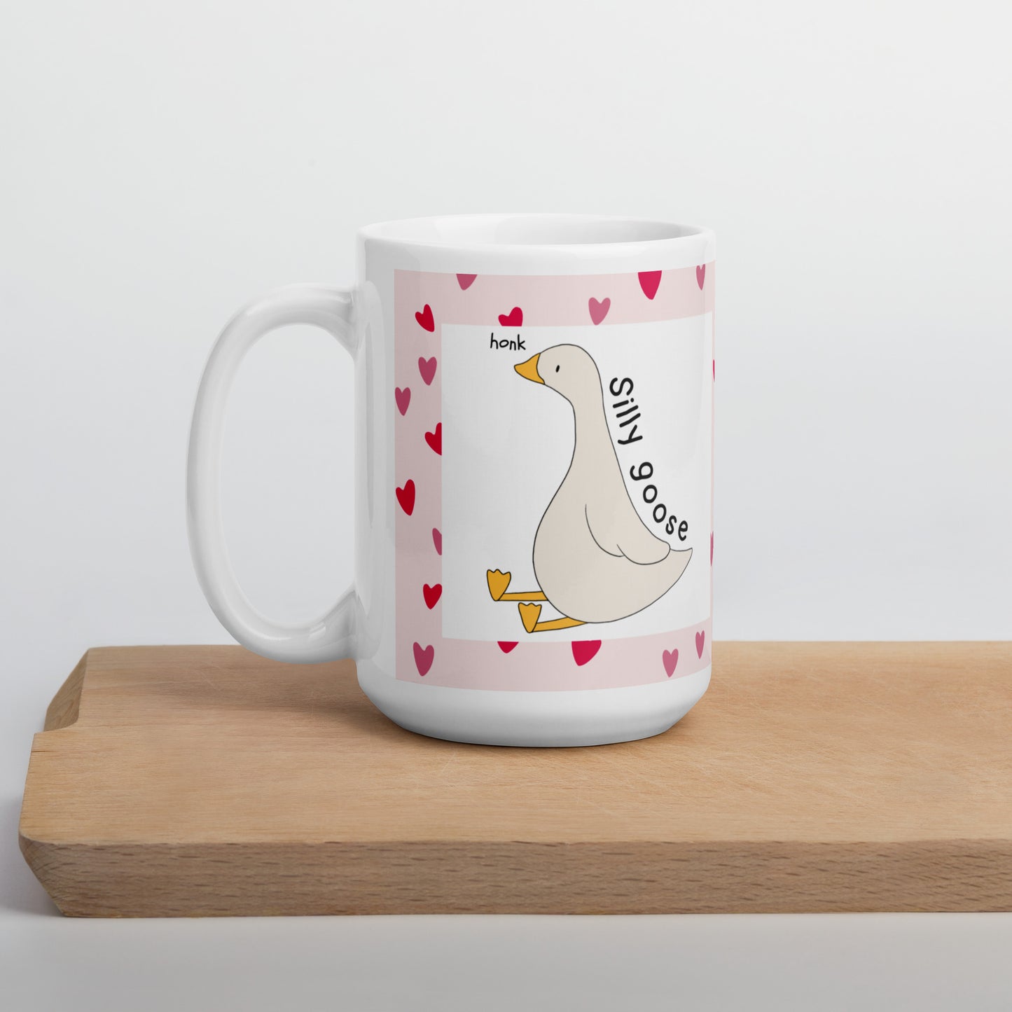 Silly Goose Mug | Cute hearts Design | Eco-Friendly Cup - Jessie's Art Shop