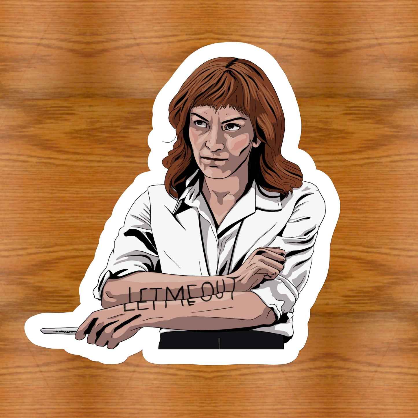 Helly R Let Me Out Sticker | Severance Season 1 | Eco-Friendly Vinyl - Jessie's Art Shop