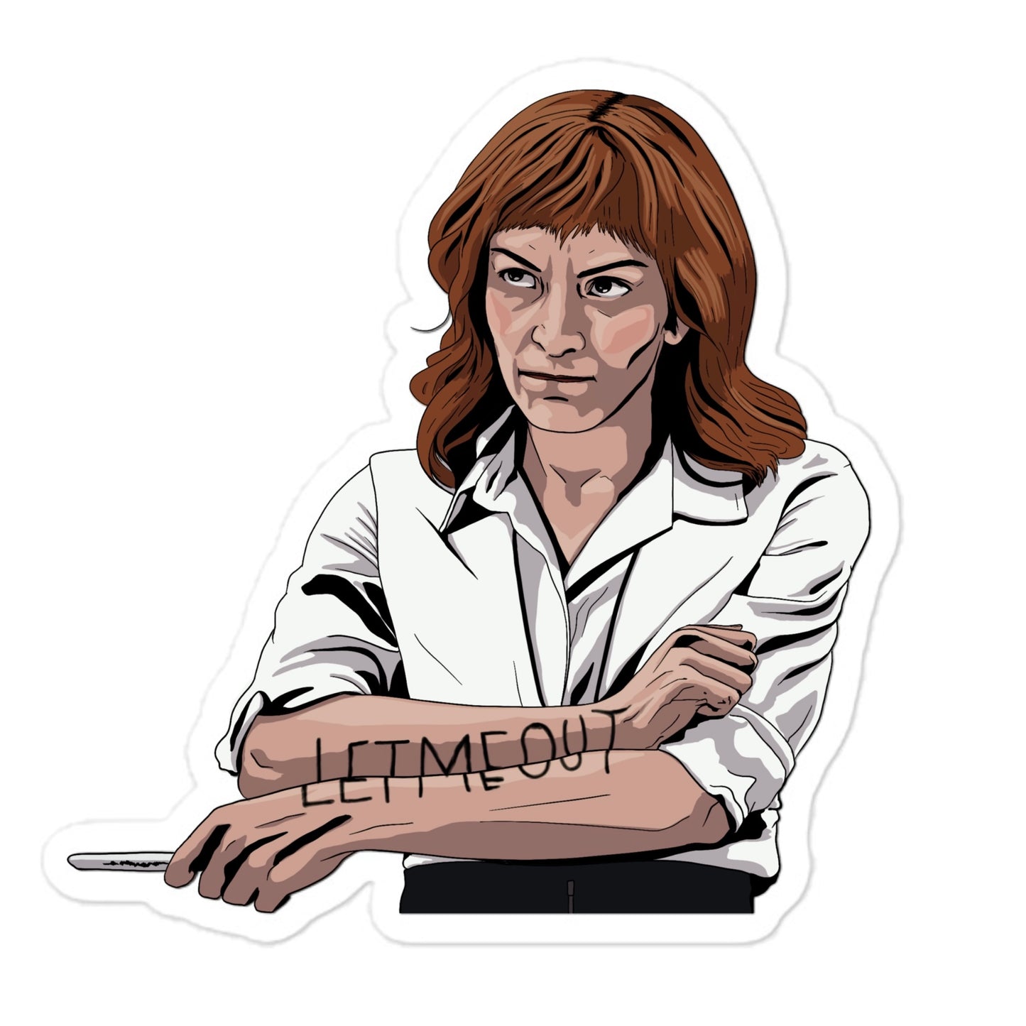 Helly R Let Me Out Sticker | Severance Season 1 | Eco-Friendly Vinyl - Jessie's Art Shop