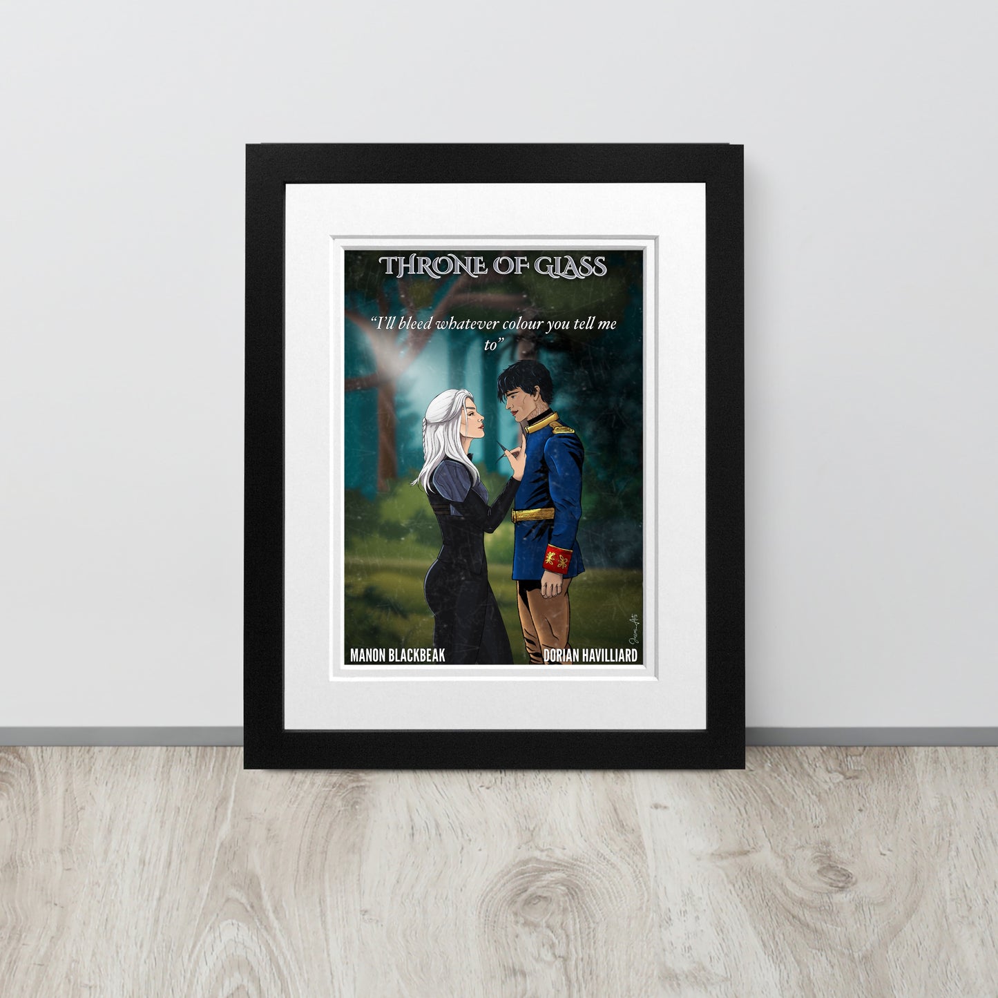 Manon and Dorian Art Print Throne of Glass | Manorian Fan Art | Premium Poster