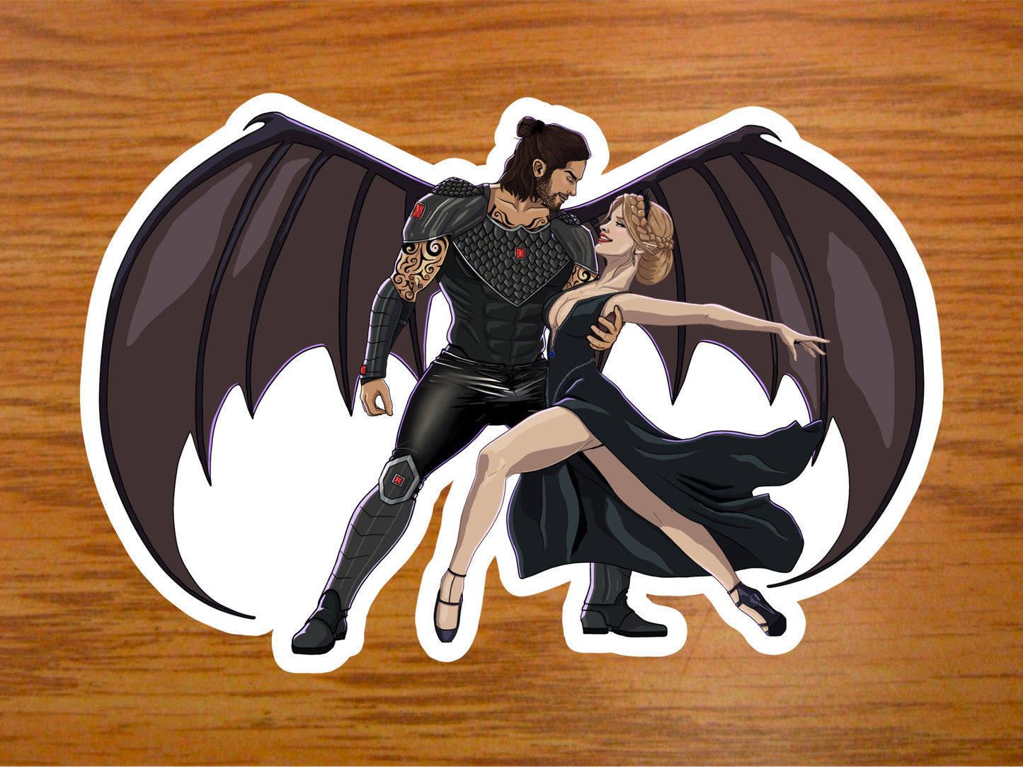 Nesta and Cassian sticker | ACOTAR merch | Nessian dancing | glossy vinyl