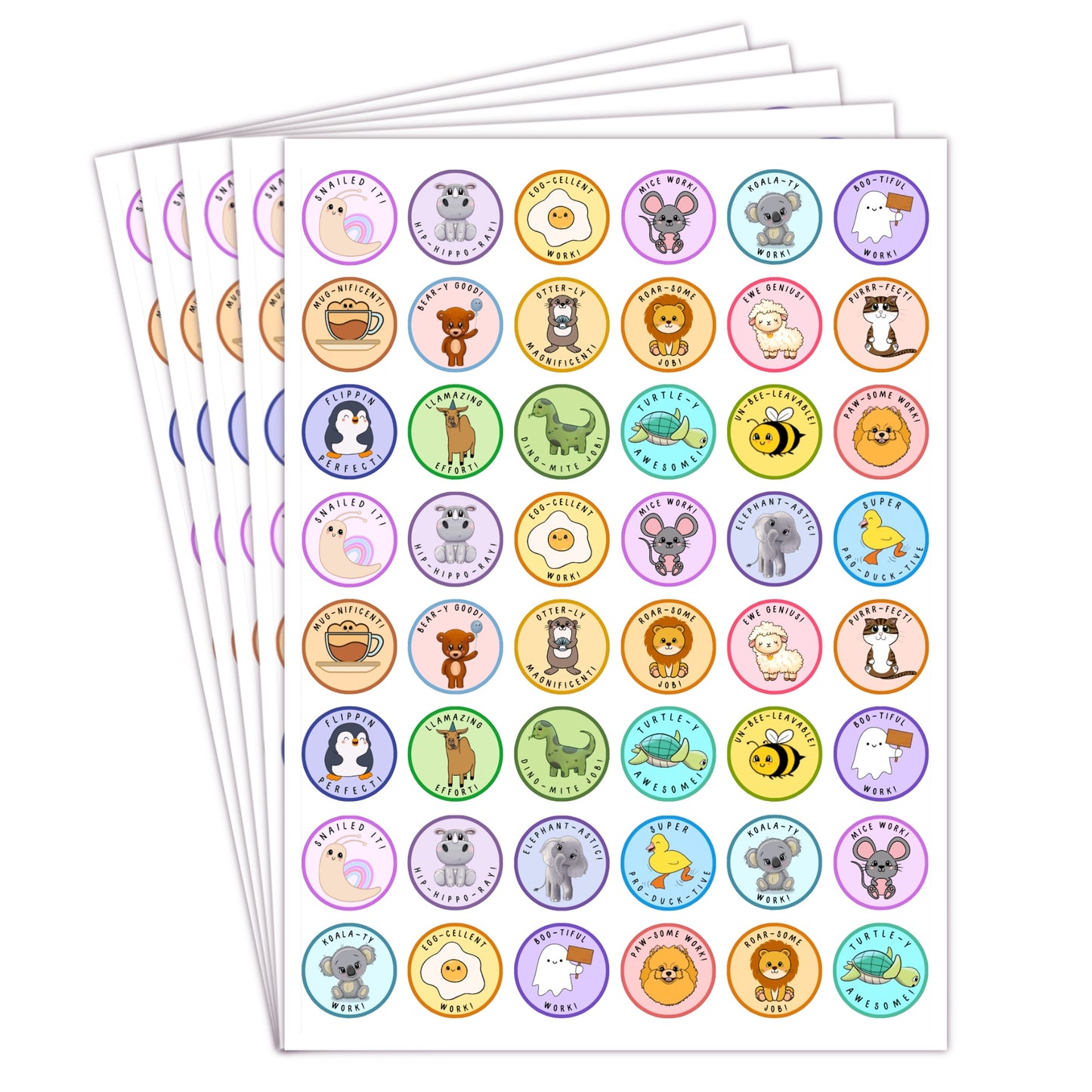 Teacher Reward Stickers | 20 Animal Puns | Eco-Friendly Classroom Pack - Jessie's Art Shop
