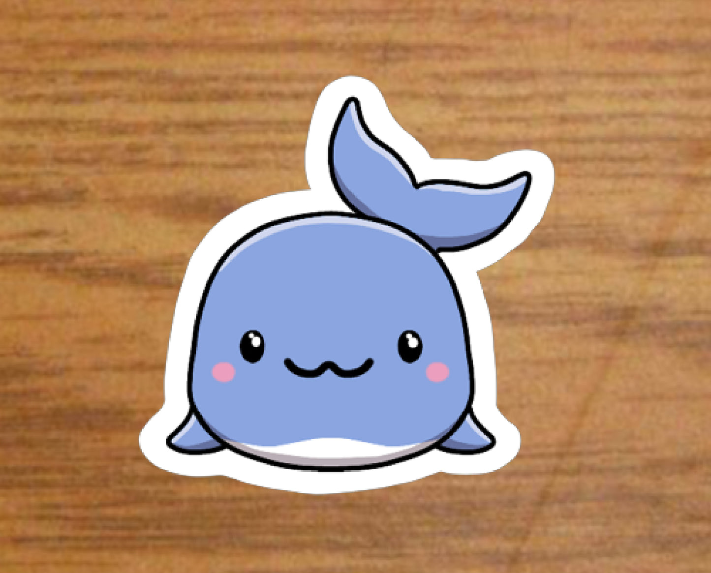 Kawaii Whale Sticker | Cute Ocean Animal | Eco-Friendly Vinyl Art - Jessie's Art Shop