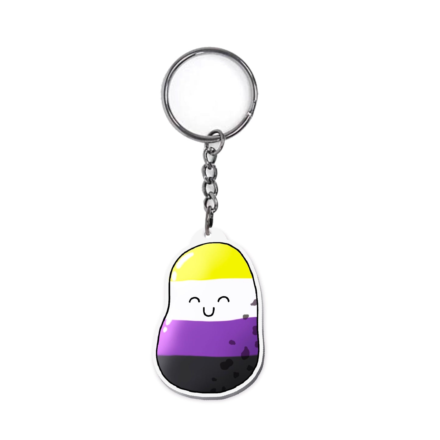 Non-Binary Pride Potato Keychain | They/Them Design | Discreet Shipping - Jessie's Art Shop