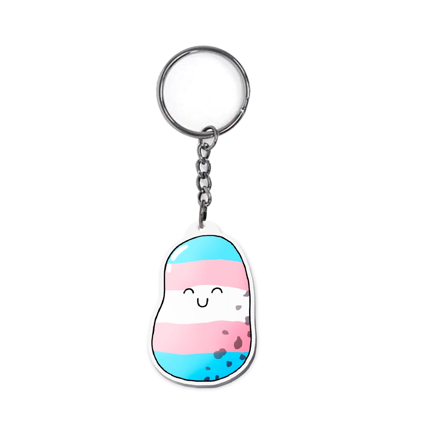 Trans potato keychain | cute transexual flag keyring | LGBTQ+ transgender accessory - Jessie's Art Shop