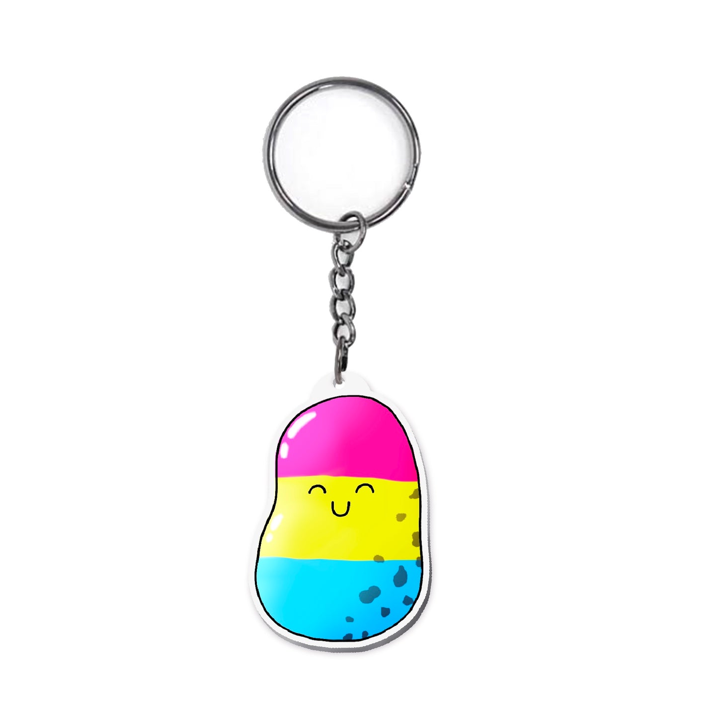 Pansexual Pride Potato Keychain | Pan Flag Colours | Discreet Shipping - Jessie's Art Shop