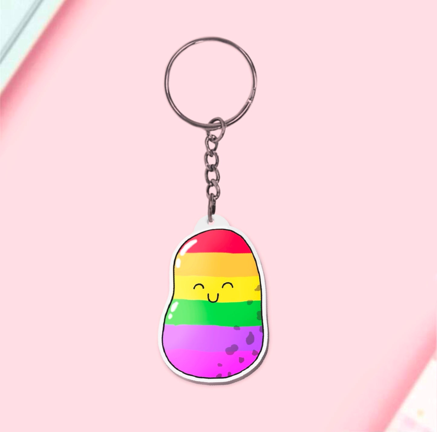 Gay-potato keychain | cute gay flag LGBTQ+ queer gay pride accessory keyrings - Jessie's Art Shop