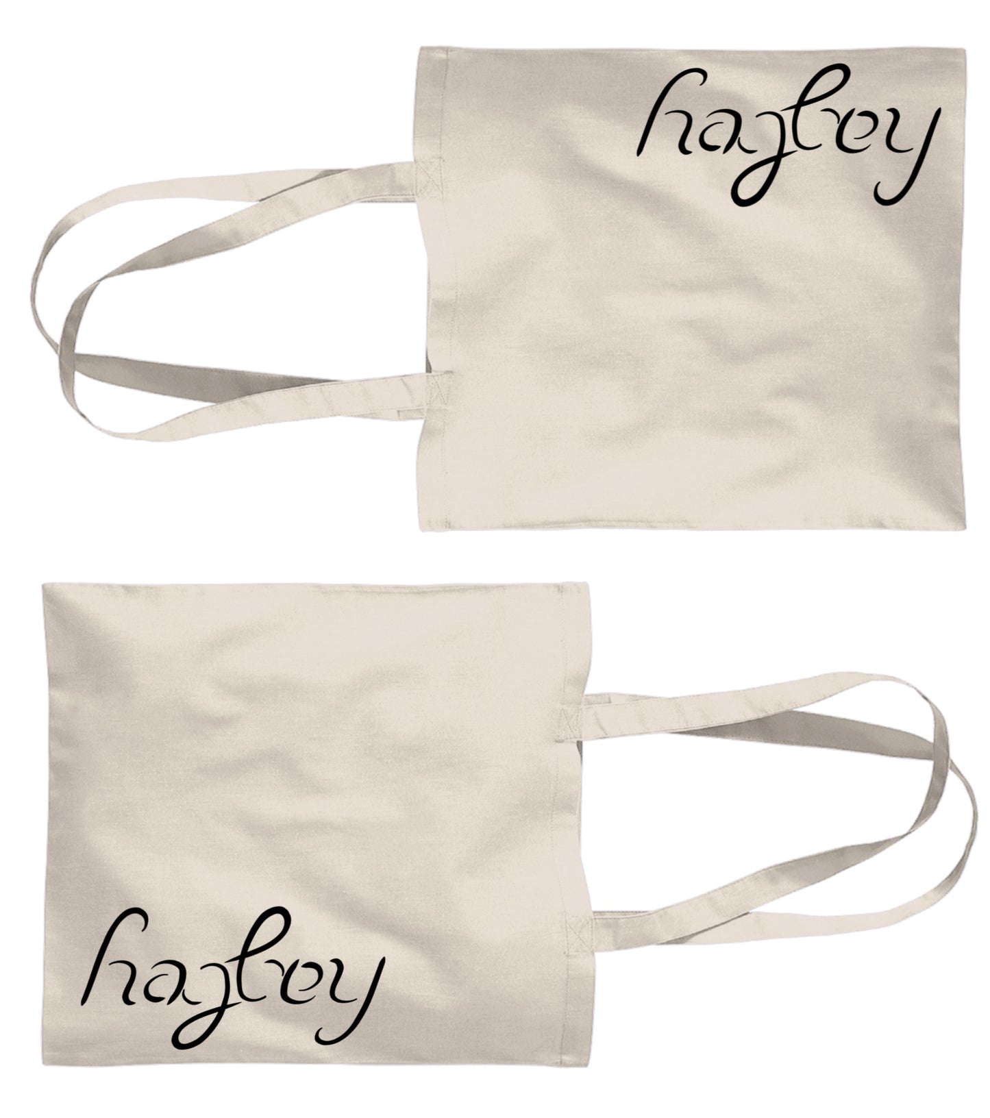 Hayley Ambigram Tote Bag | Unique Name Design | Eco-Friendly Canvas - Jessie's Art Shop