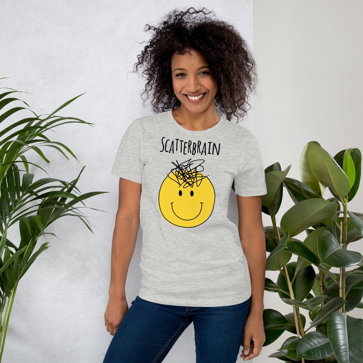 Scatterbrain Smiley T-Shirt | Neurodivergent Art | Premium Eco Tee - Jessie's Art Shop