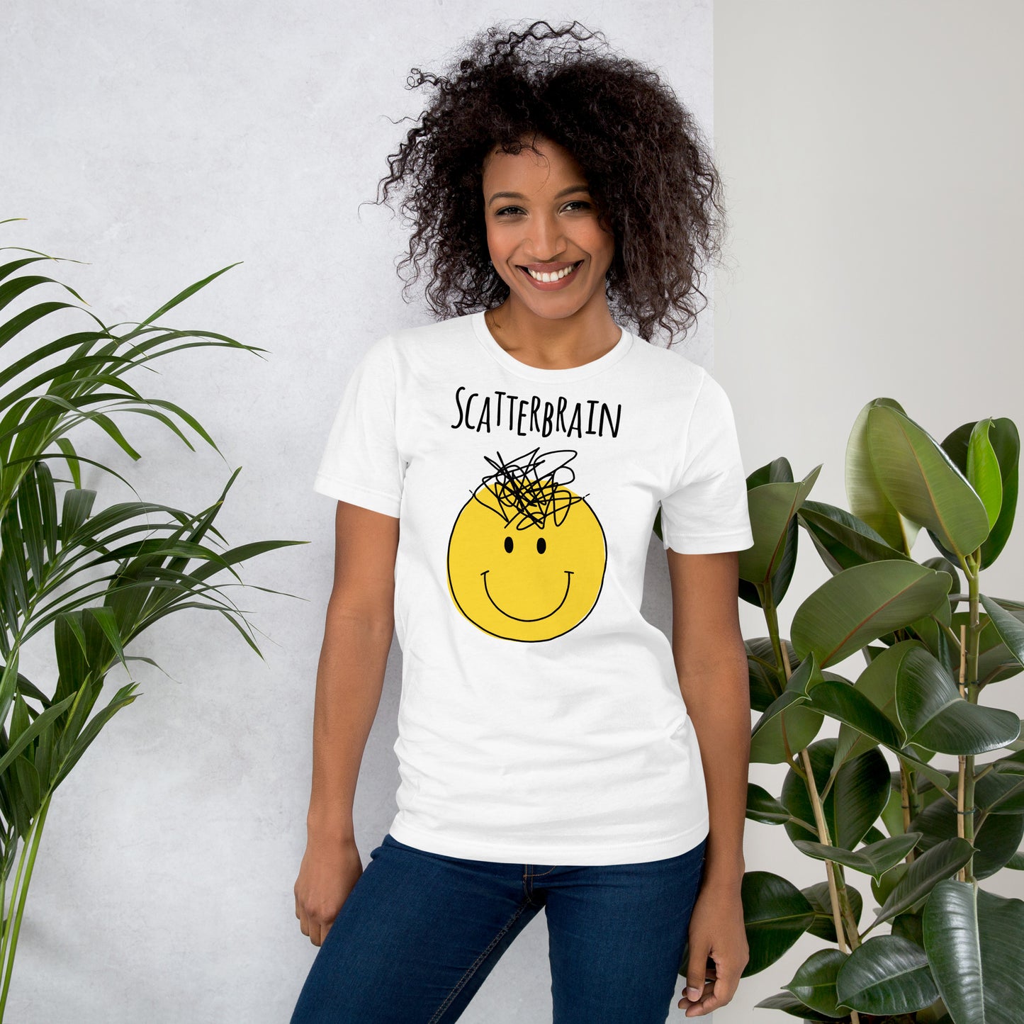 Scatterbrain Smiley T-Shirt | Neurodivergent Art | Premium Eco Tee - Jessie's Art Shop