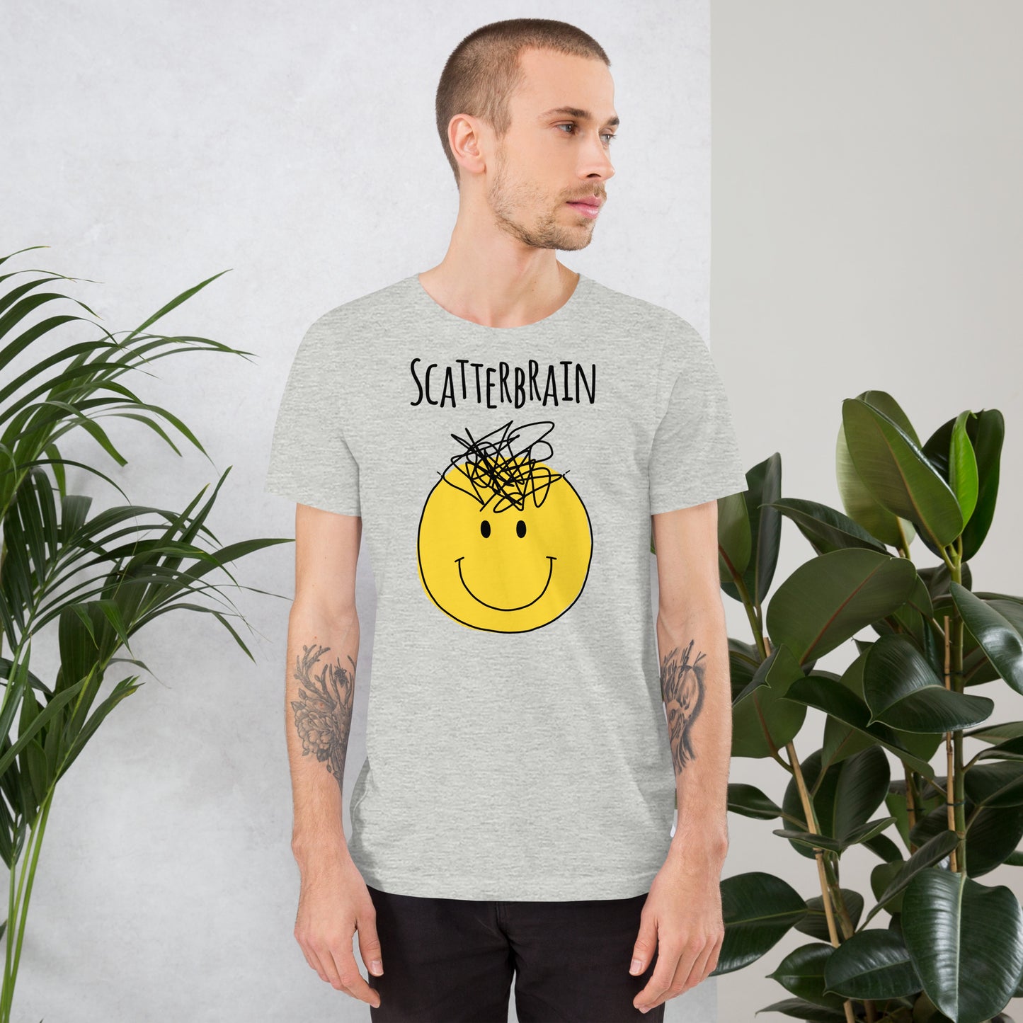 Scatterbrain Smiley T-Shirt | Neurodivergent Art | Premium Eco Tee - Jessie's Art Shop