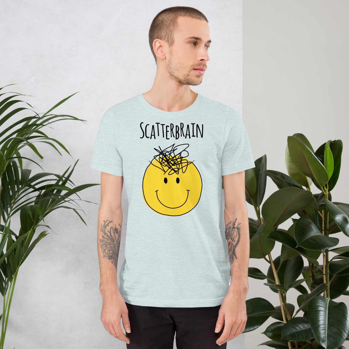 Scatterbrain Smiley T-Shirt | Neurodivergent Art | Premium Eco Tee - Jessie's Art Shop
