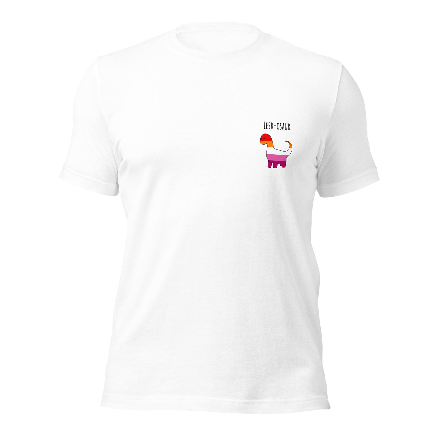 Lesb-osaur Pride T-Shirt | Cute Dinosaur Design | Premium Eco Tee - Jessie's Art Shop