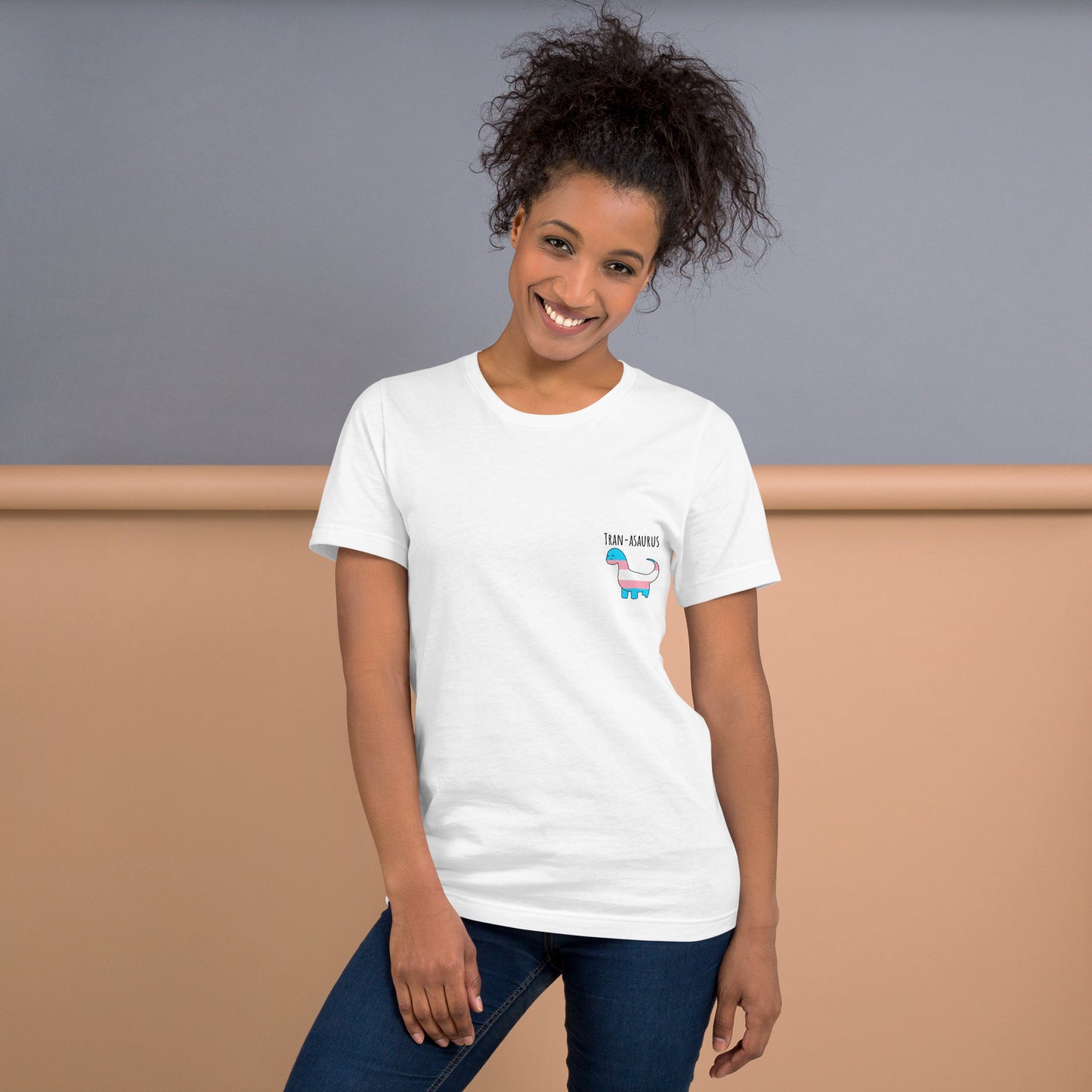 Trans Pride Dinosaur Tee | Tran-asaurus Gift | LGBTQ+ T-shirt | Unisex - Jessie's Art Shop