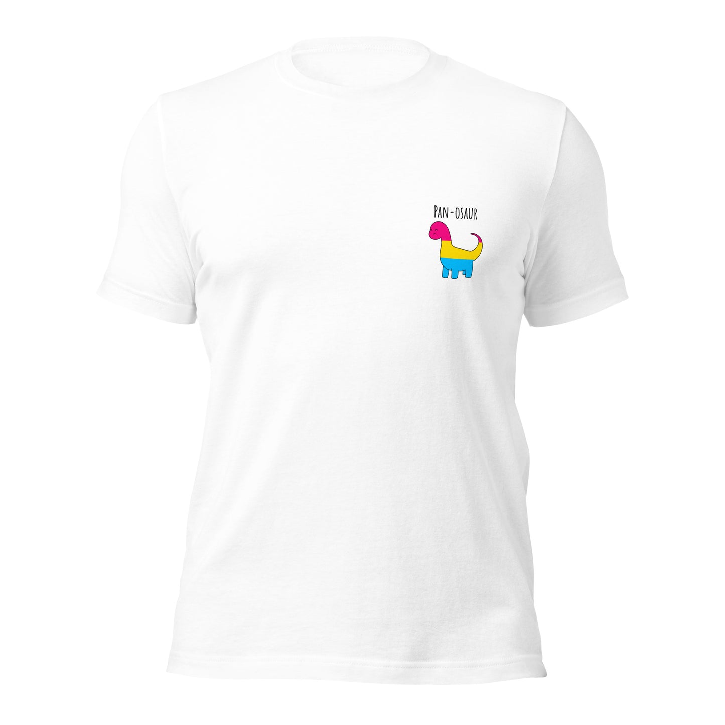 Pan-osaur Pride T-Shirt | Pansexual Dinosaur | Premium Eco Tee - Jessie's Art Shop