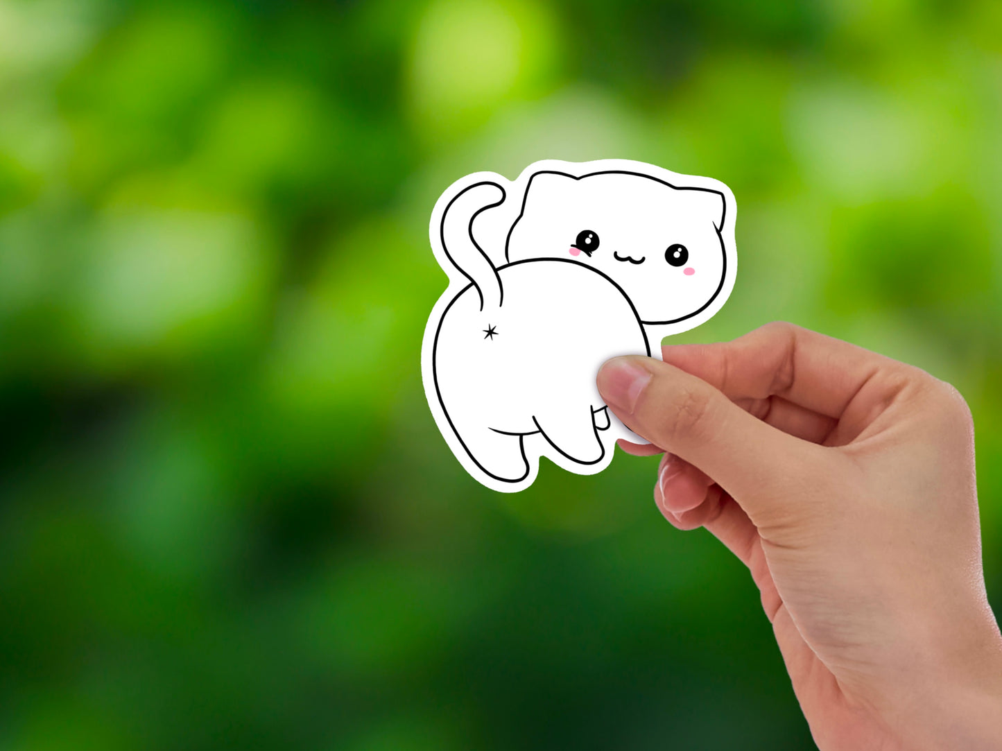 Kawaii Cat Sticker | Cheeky Hello Kitty Design | Eco-Friendly Vinyl - Jessie's Art Shop