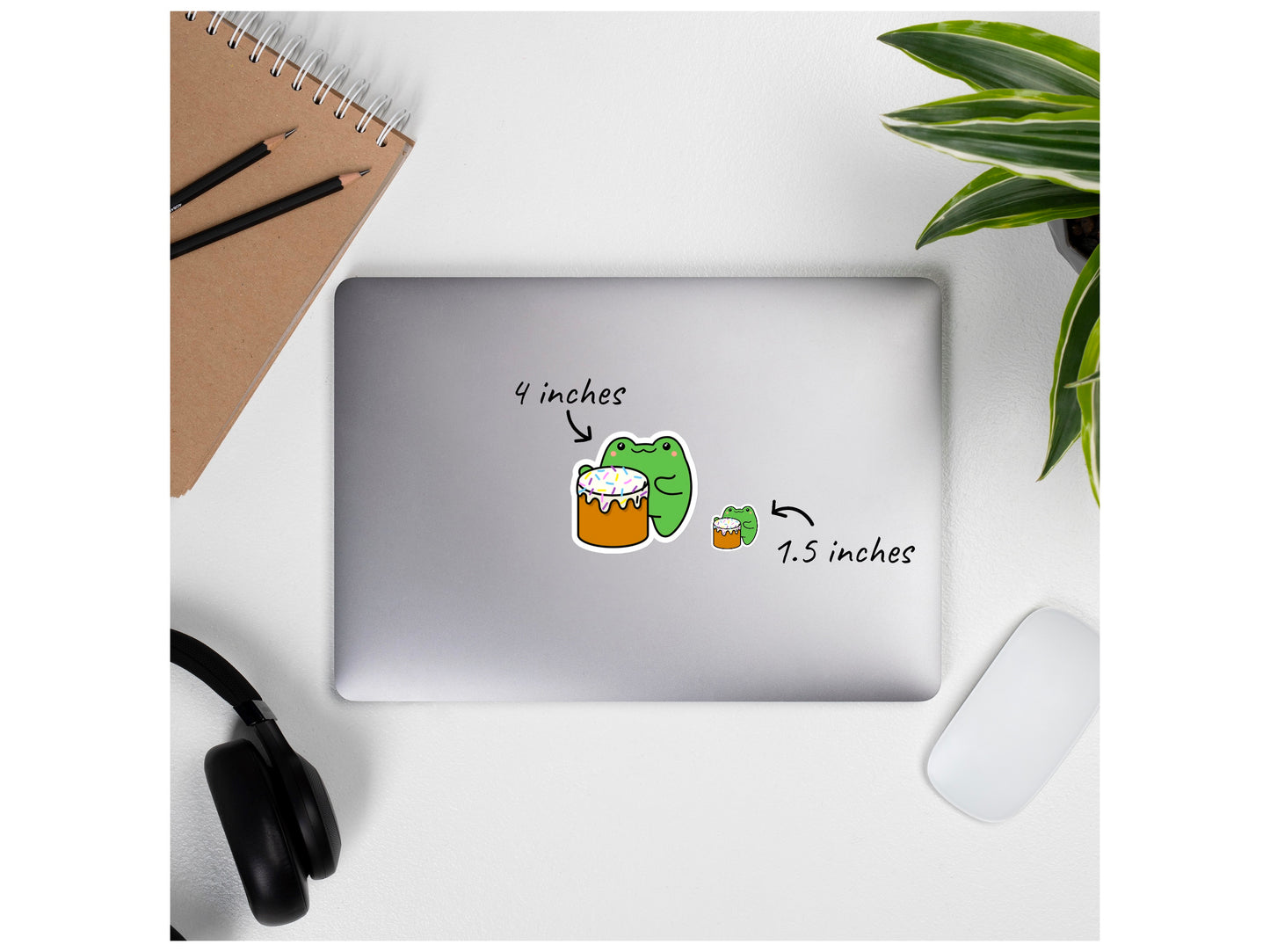 Kawaii Frog Sticker Set | 4 Cute Designs | Eco-Friendly Vinyl Pack - Jessie's Art Shop