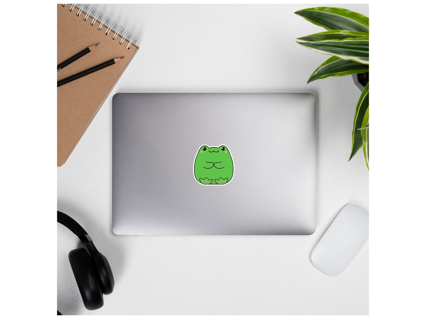 Kawaii Frog Sticker Set | 4 Cute Designs | Eco-Friendly Vinyl Pack - Jessie's Art Shop