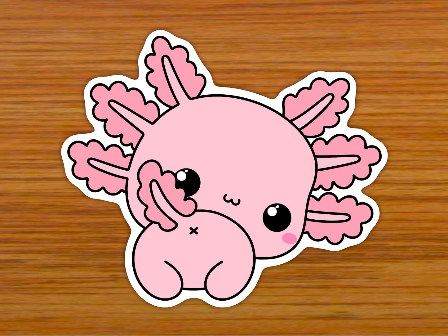 Kawaii Axolotl Sticker | Cheeky Salamander Design | Eco-Friendly Vinyl - Jessie's Art Shop