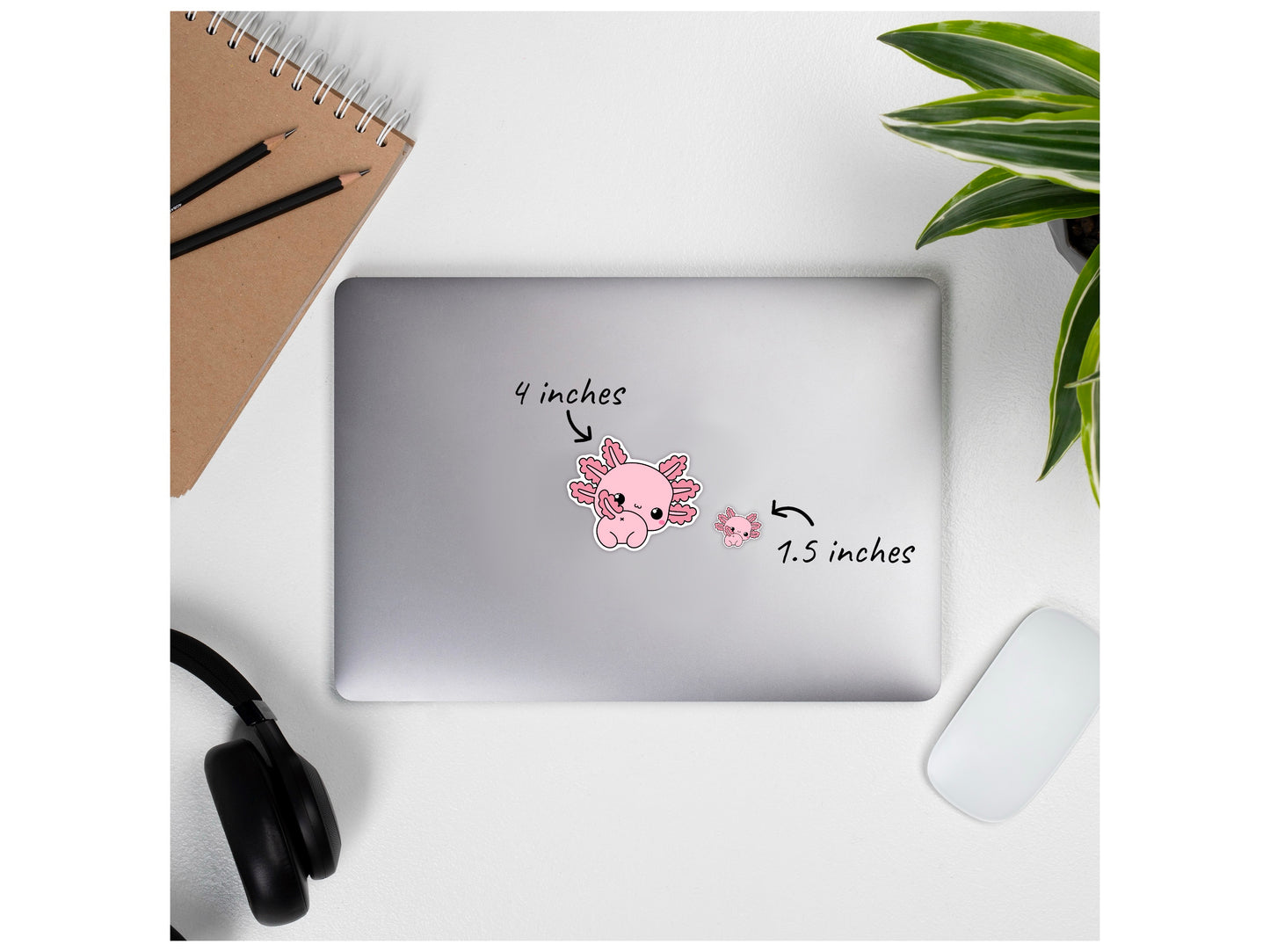 Kawaii Axolotl Sticker | Cheeky Salamander Design | Eco-Friendly Vinyl - Jessie's Art Shop