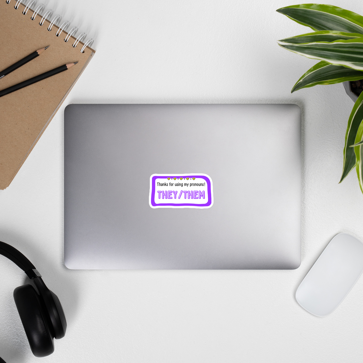 They/Them Non-Binary Pride Pronouns Sticker - Jessie's Art Shop