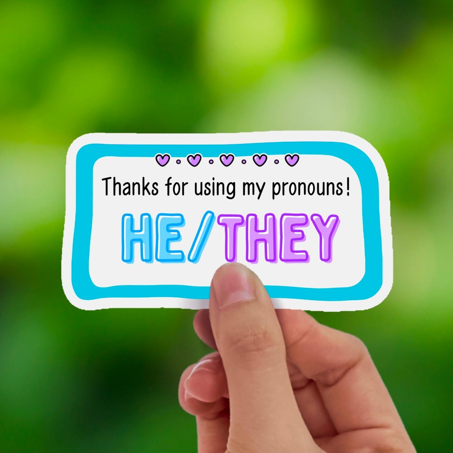 He/Him They/Them Pronouns Pride Sticker - Jessie's Art Shop