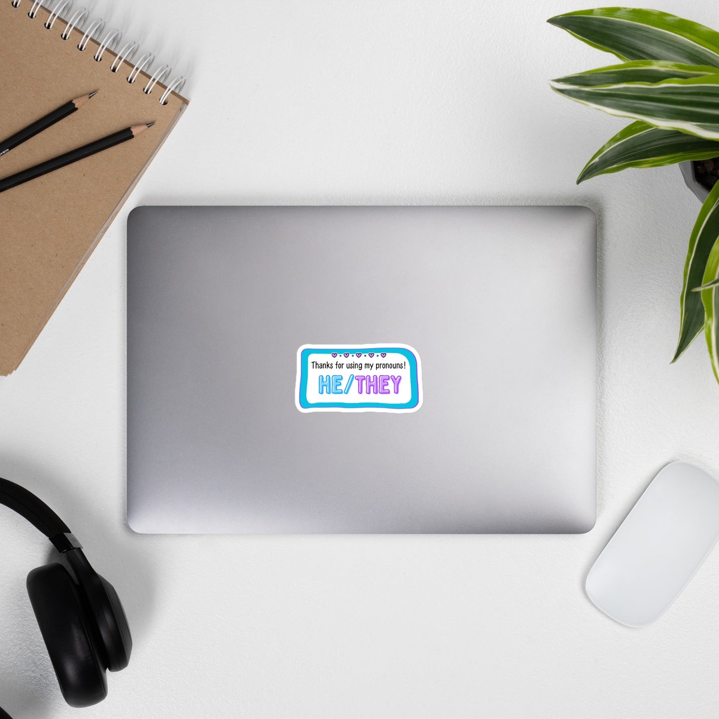 He/Him They/Them Pronouns Pride Sticker - Jessie's Art Shop