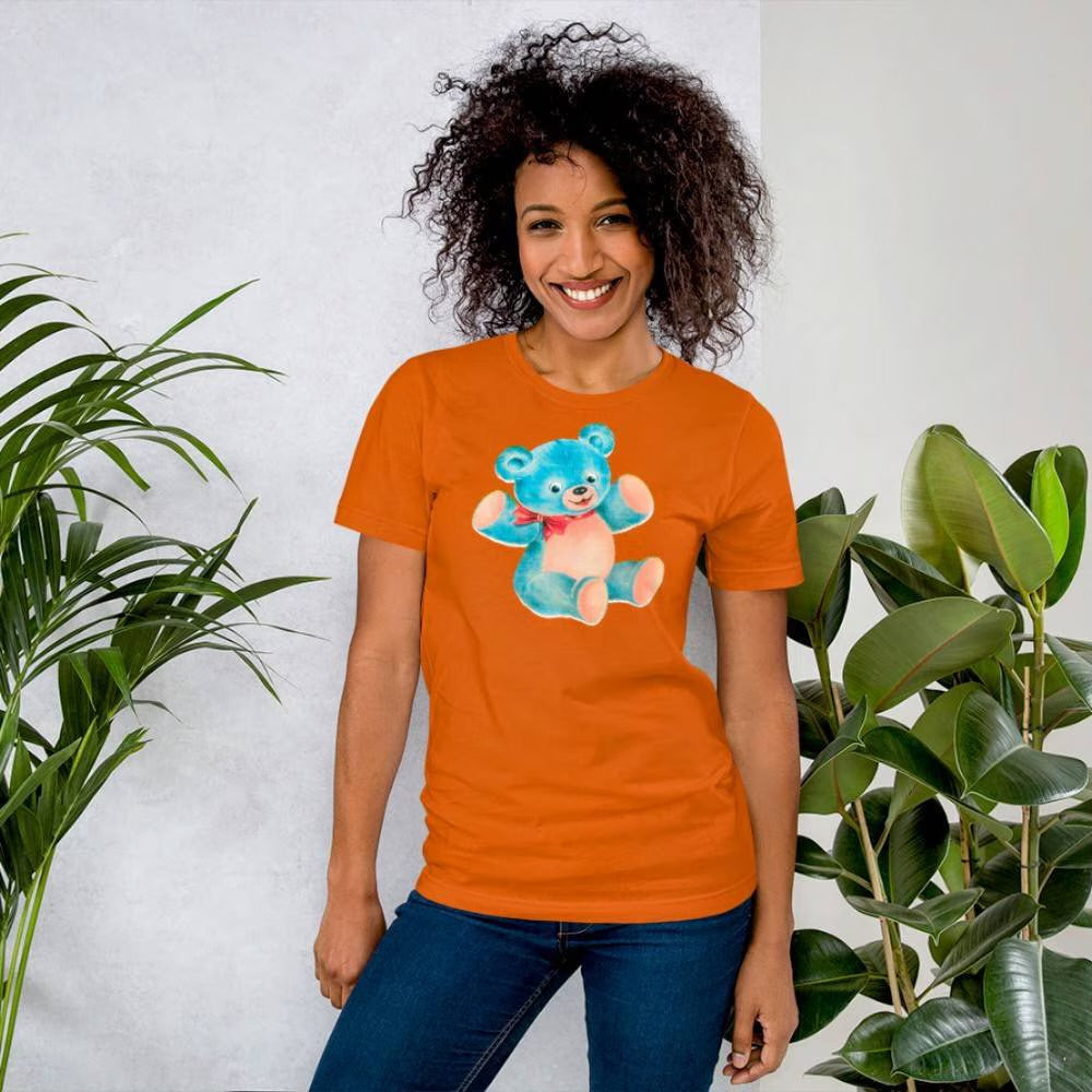 Villanelle’s orange teddy bear T-shirt | premium quality eco-friendly tee - Jessie's Art Shop