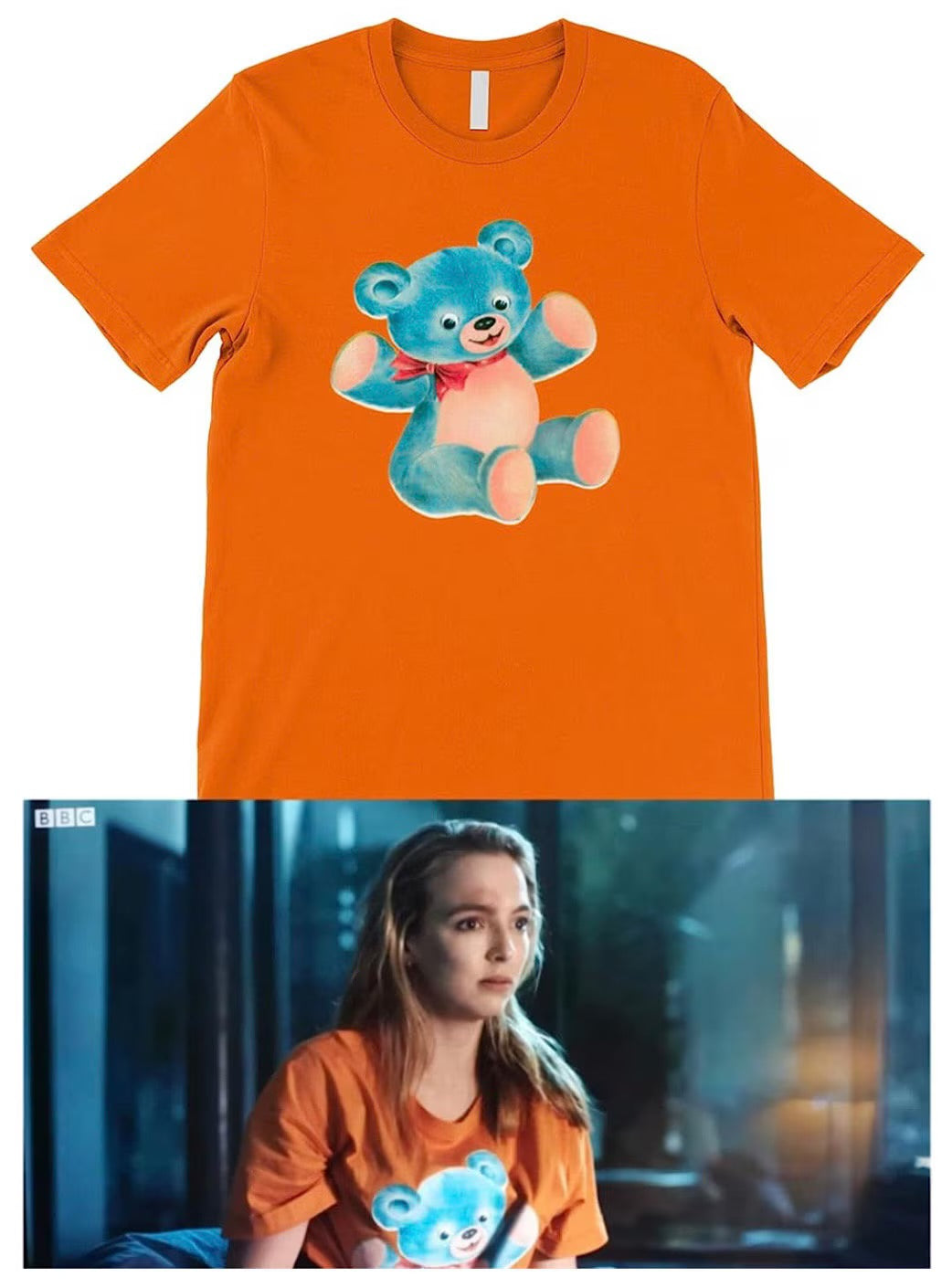 Villanelle’s orange teddy bear T-shirt | premium quality eco-friendly tee - Jessie's Art Shop