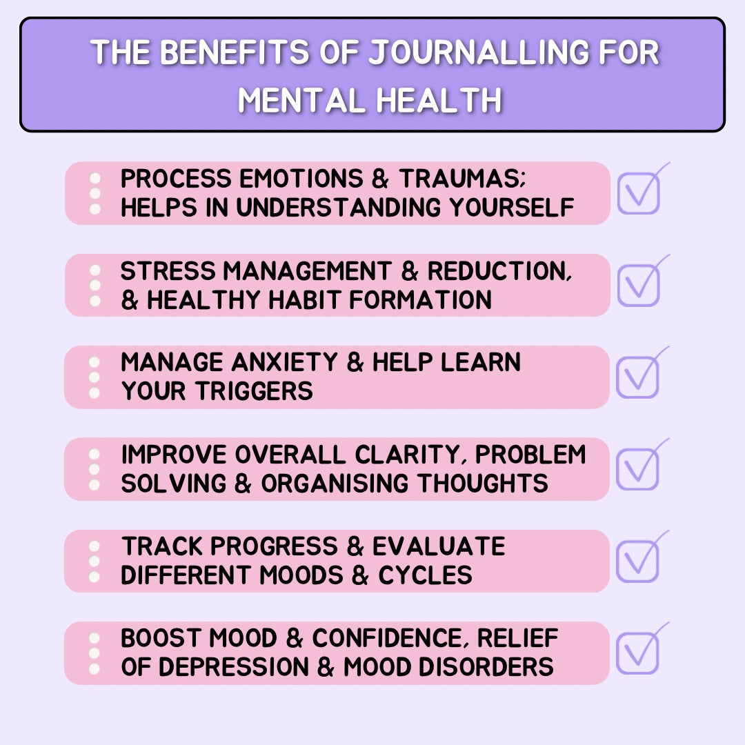 Illustrated Self-Help & Wellness Journal | Anxiety & Stress Management Tools - Jessie's Art Shop