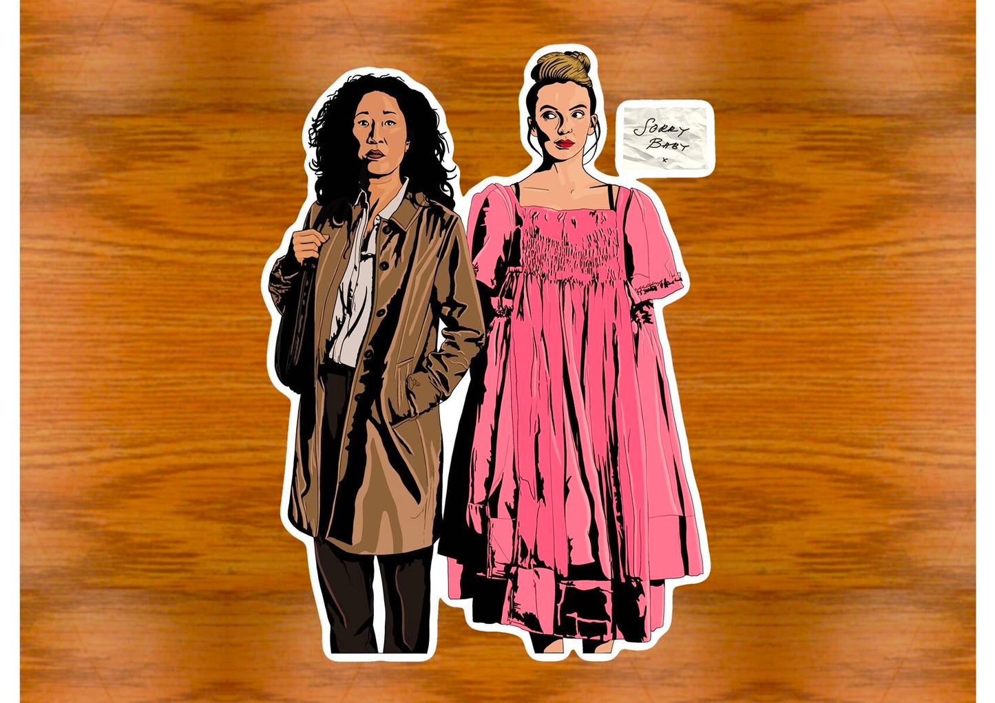 Villanelle Pink Dress Sticker | Killing Eve Season 1 | Fan Art Gift - Jessie's Art Shop
