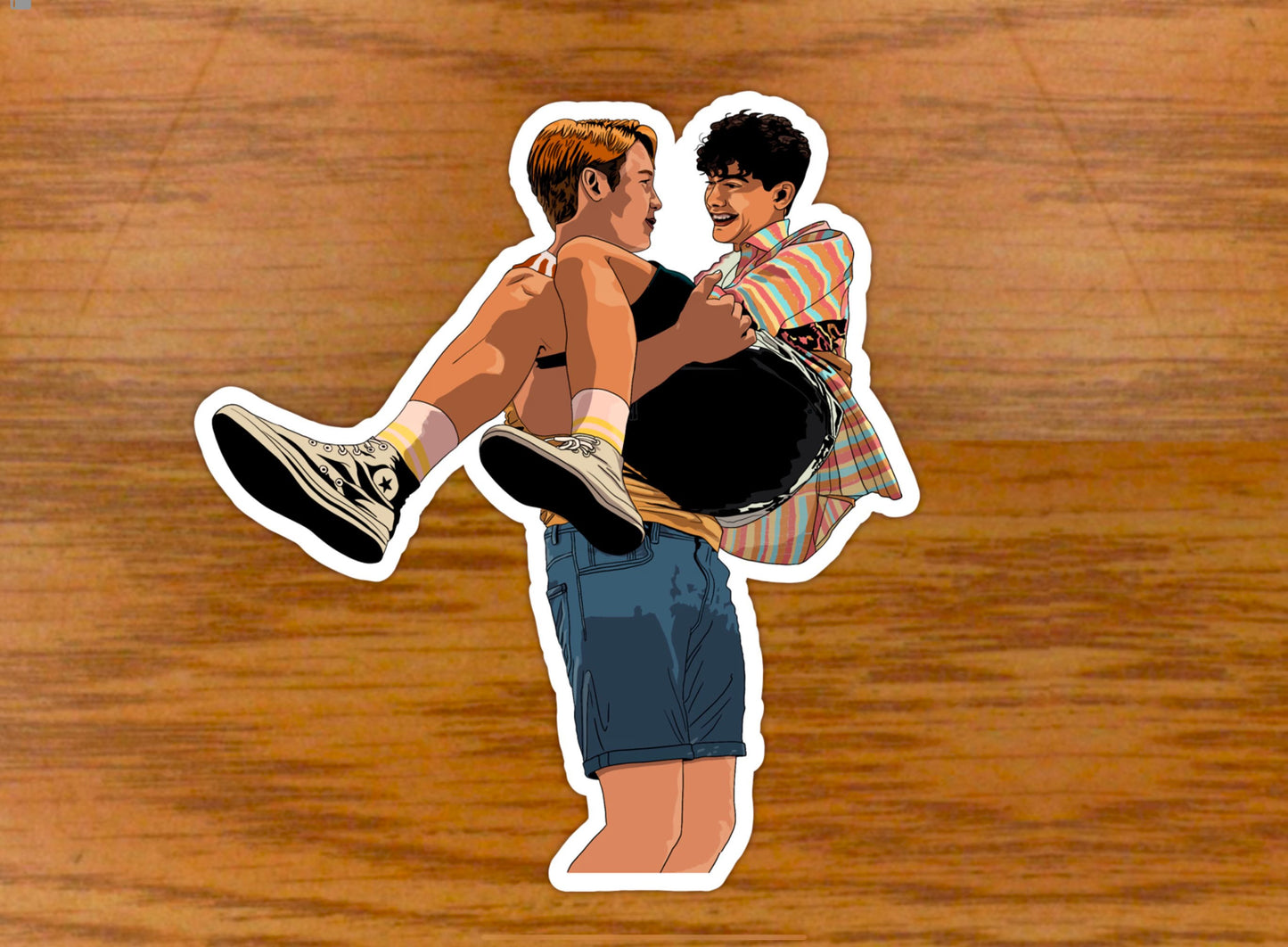 Nick & Charlie Beach Sticker | Heartstopper Season 1 | Eco-Friendly Vinyl - Jessie's Art Shop