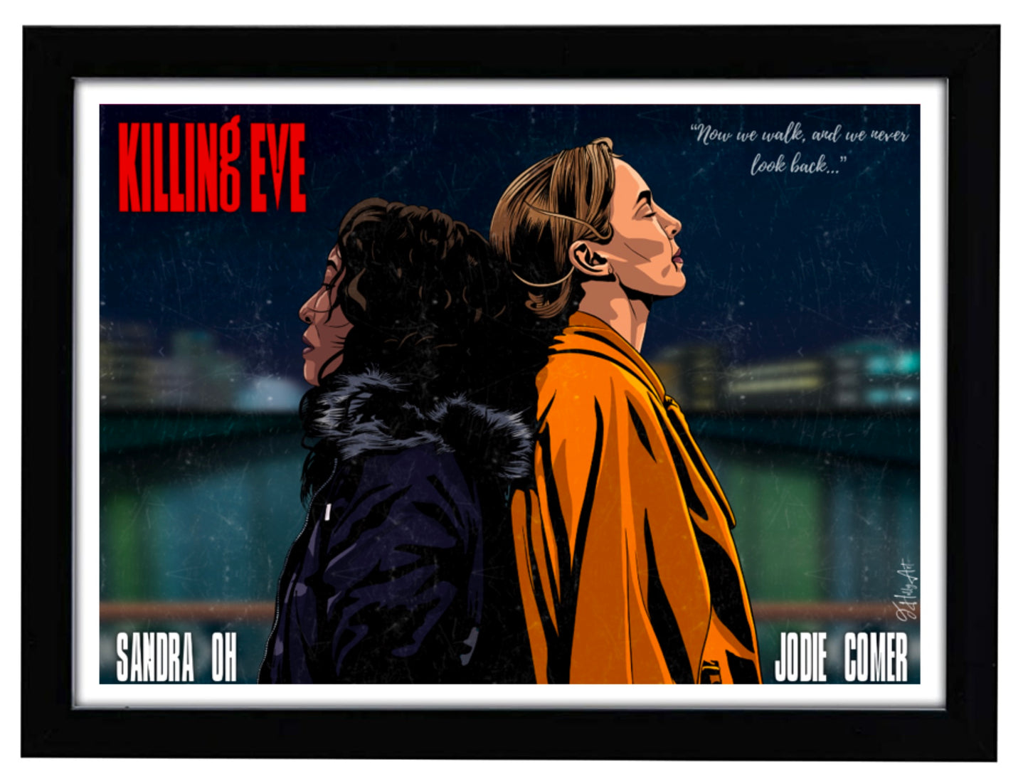 Killing Eve Season 3 Bridge Scene | Eve & Villanelle Finale Art | Premium Print - Jessie's Art Shop