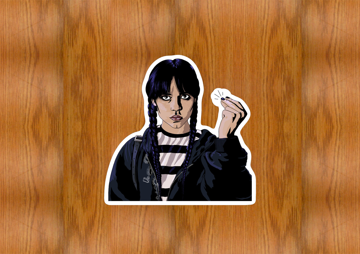 Wednesday Snap Twice Sticker | Iconic Scene | JHollyArt Fan Art - Jessie's Art Shop
