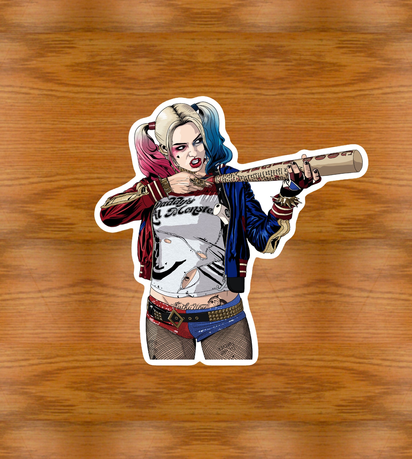 Harley Quinn Bat Sticker | Margot Robbie Art | Eco-Friendly Vinyl - Jessie's Art Shop