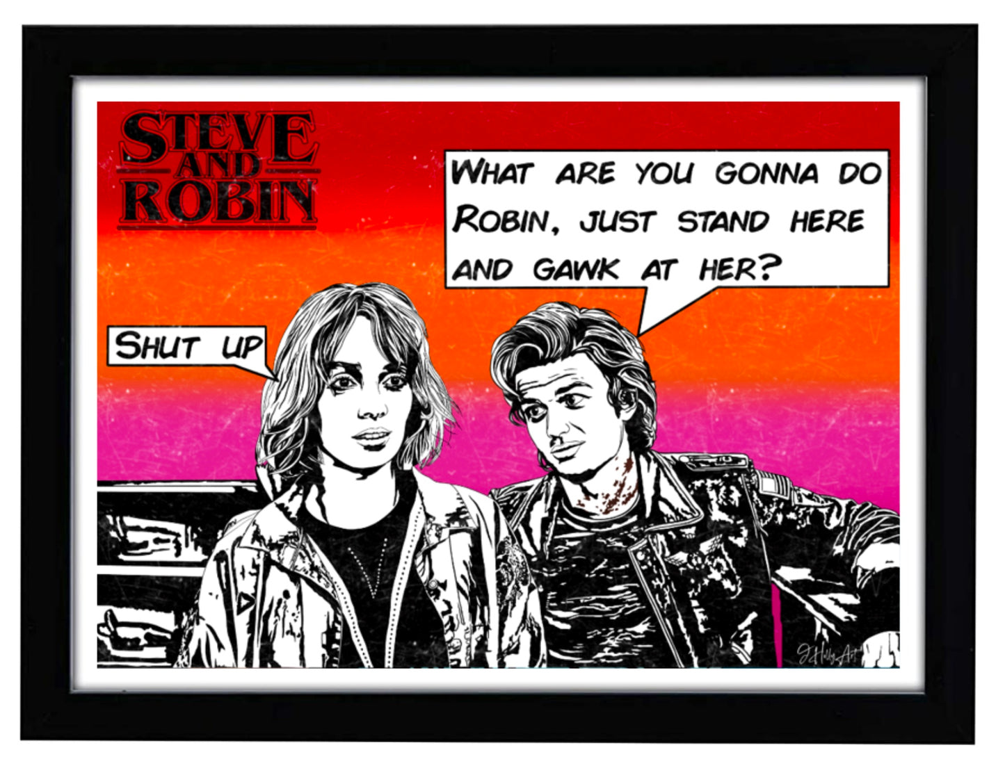 Steve & Robin Stranger Things Art Print by JHollyArt - Jessie's Art Shop