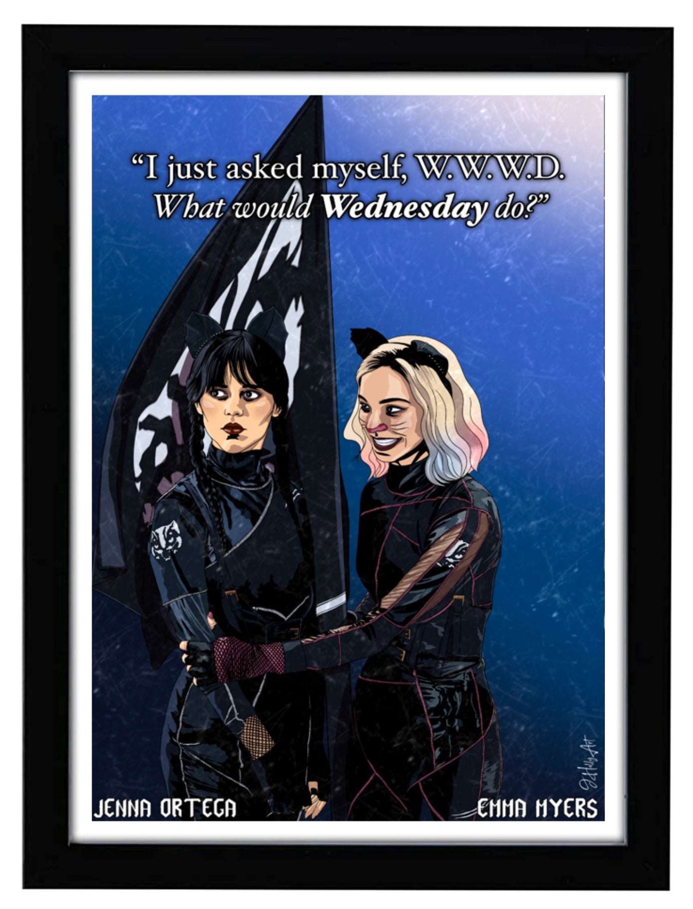 Wednesday Portrait Art Collection | JHollyArt Three Print Set | Fan Art - Jessie's Art Shop