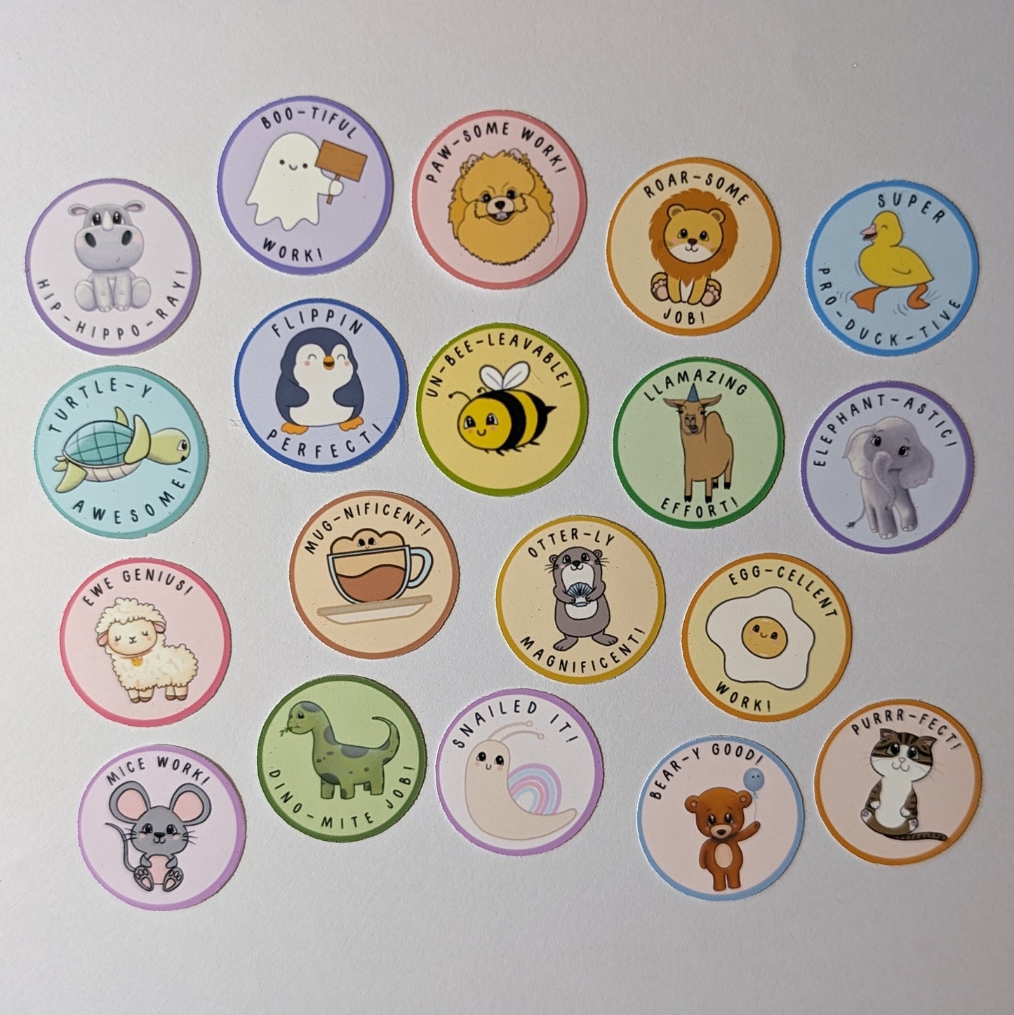 Teacher Reward Stickers | 20 Animal Puns | Eco-Friendly Classroom Pack - Jessie's Art Shop