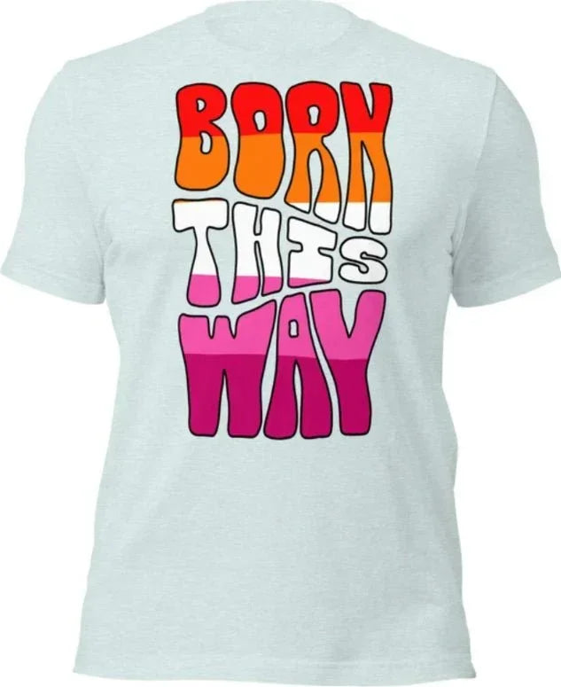 Born This Way Lesbian Pride T-Shirt | Sapphic Flag Colours | Premium Eco Tee - Jessie's Art Shop