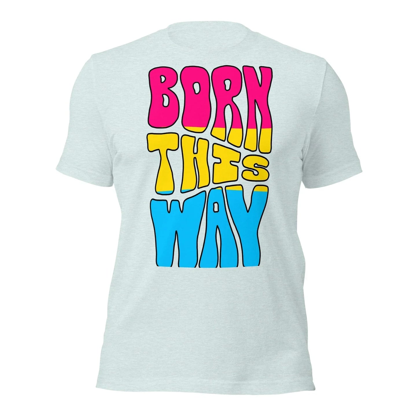 Born This Way Pansexual Pride T-Shirt | Pan Flag Colours | Premium Eco Tee - Jessie's Art Shop