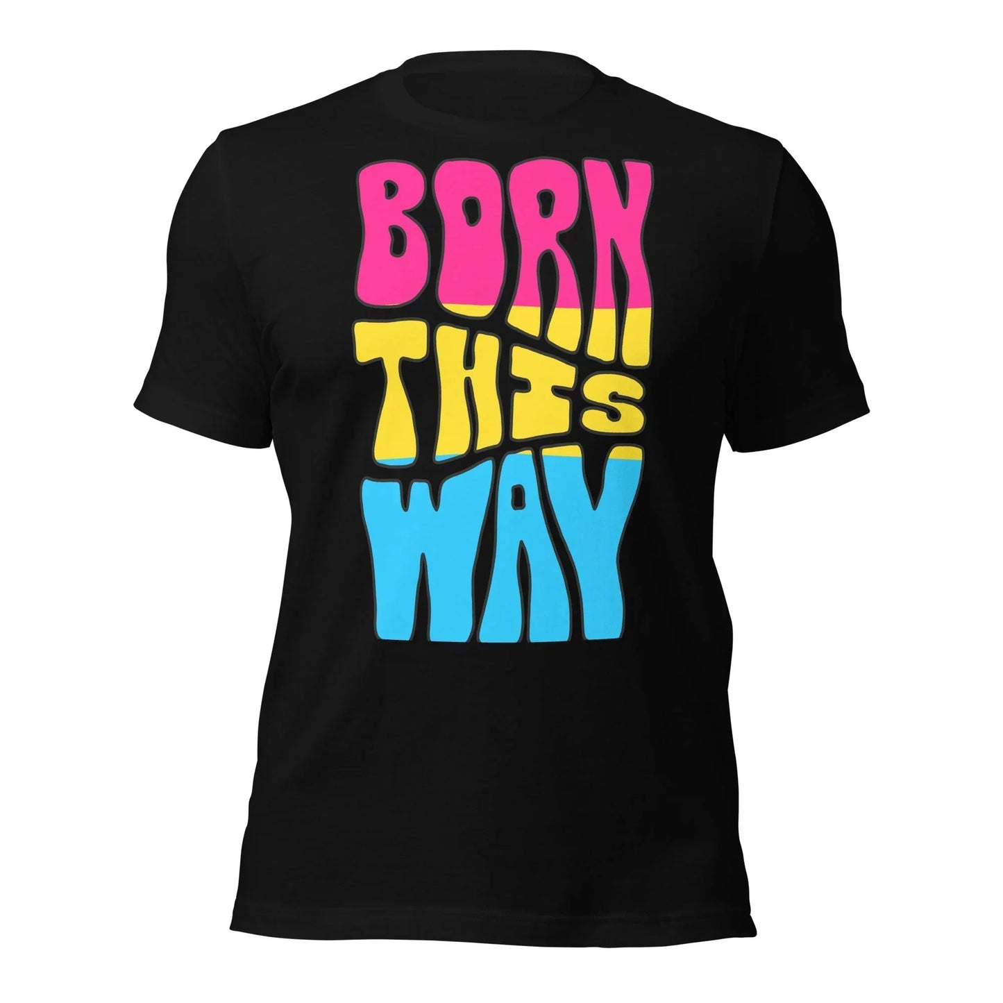Born This Way Pansexual Pride T-Shirt | Pan Flag Colours | Premium Eco Tee - Jessie's Art Shop