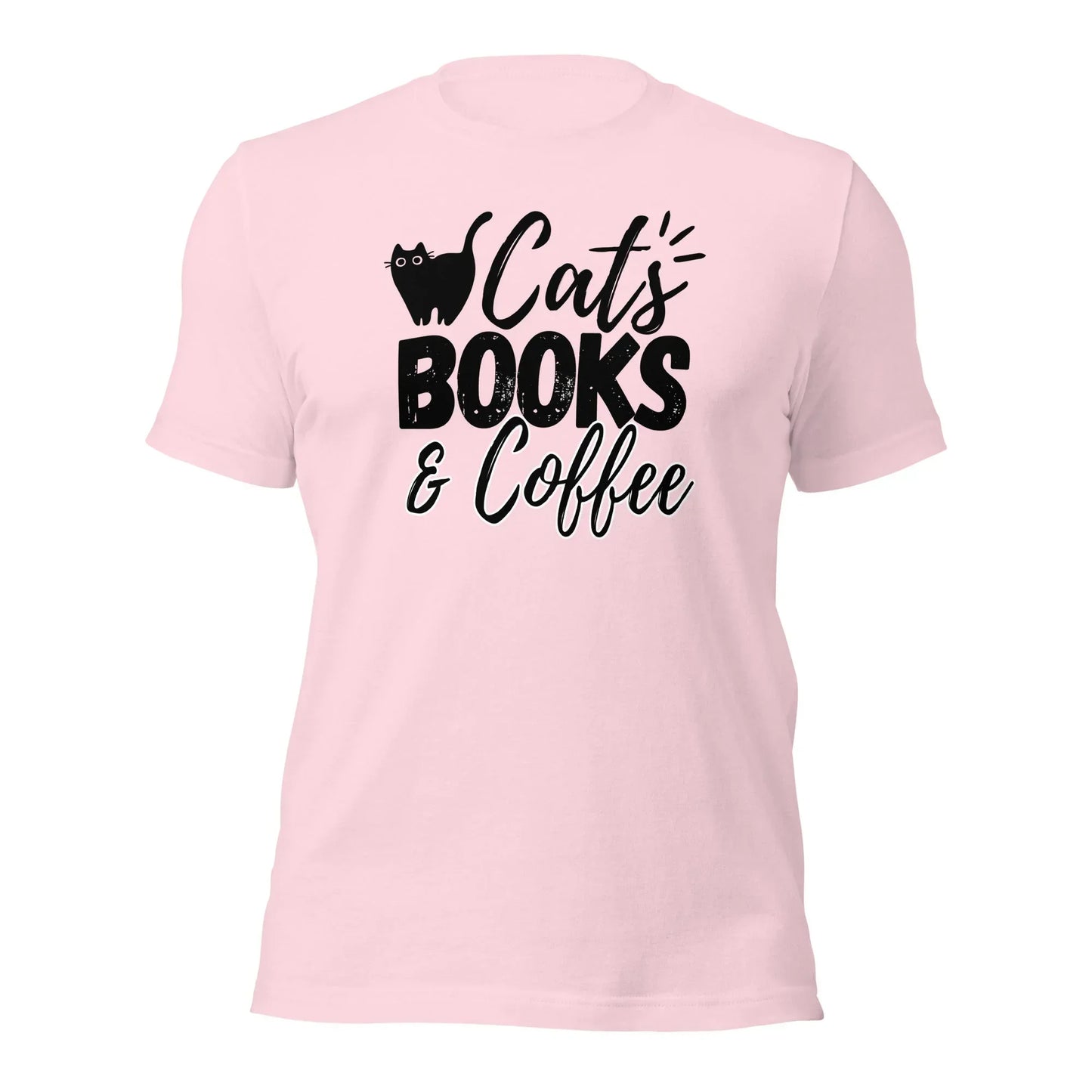 Cats books and coffee T-shirt | Cat Lovers Gift | Premium tee - Jessie's Art Shop